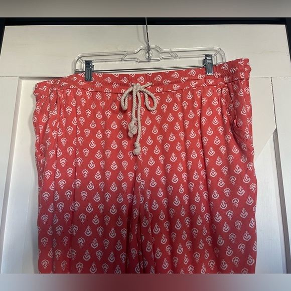 Liz Claiborne Coral Foulard Print
Drawstring Crop Pants Lounge Casual XL Boho - Picture 5 of 12